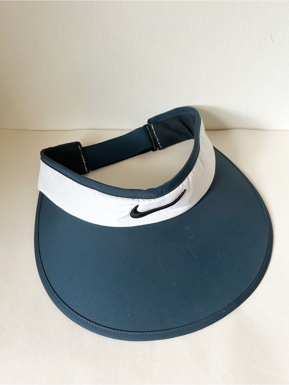 Nike Teal and White Oversized Hat Visor with Black Nike Swoosh, Women’s